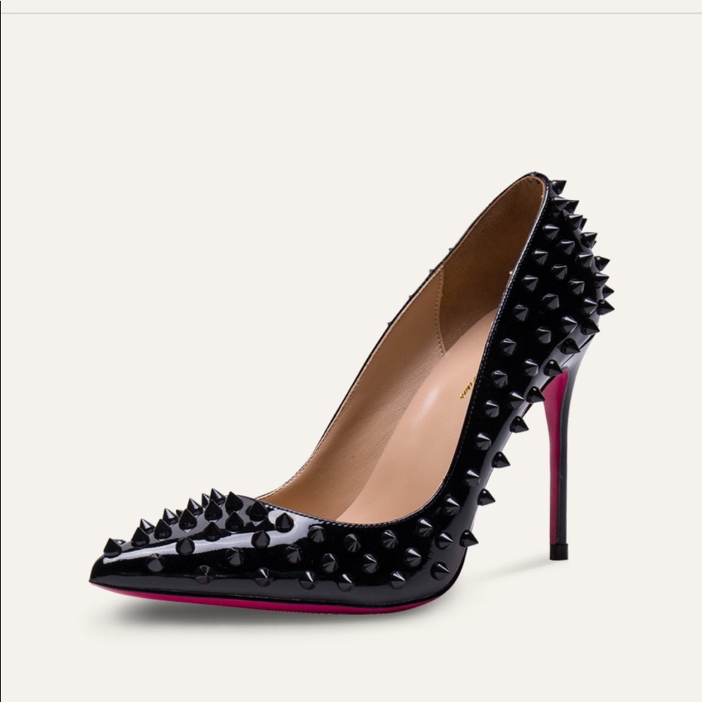 AUTHENTIC LOUBOUTIN PIGALLE SPIKES 100 PATENT